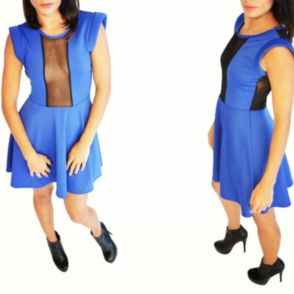 Skater Mesh Mini Dress